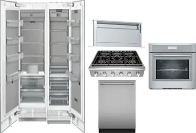 6 Piece Package Includes Refrigerator, Freezer, Cooktop, Wall Oven, Hood And Dishwasher
