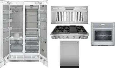 6 Piece Package Includes Refrigerator, Freezer, Cooktop, Wall Oven, Hood And Dishwasher