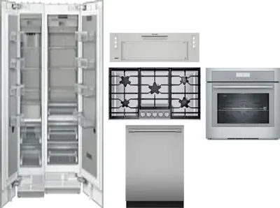 6 Piece Package Includes Refrigerator, Freezer, Cooktop, Wall Oven, Hood And Dishwasher