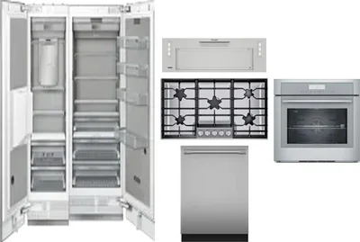 6 Piece Package Includes Refrigerator, Freezer, Cooktop, Wall Oven, Hood And Dishwasher