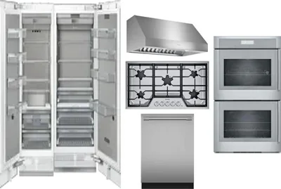 6 Piece Package Includes Refrigerator, Freezer, Cooktop, Wall Oven, Hood And Dishwasher