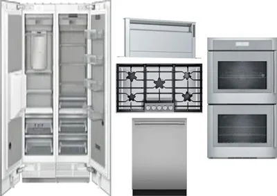 6 Piece Package Includes Refrigerator, Freezer, Cooktop, Wall Oven, Hood And Dishwasher