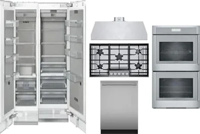 6 Piece Package Includes Refrigerator, Freezer, Cooktop, Wall Oven, Hood And Dishwasher