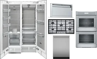 6 Piece Package Includes Refrigerator, Freezer, Cooktop, Wall Oven, Hood And Dishwasher