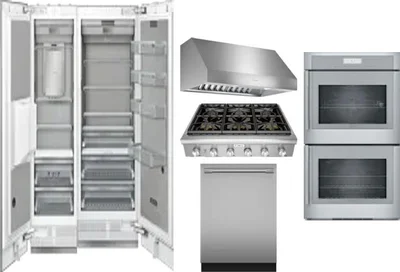 6 Piece Package Includes Refrigerator, Freezer, Cooktop, Wall Oven, Hood And Dishwasher