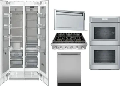 6 Piece Package Includes Refrigerator, Freezer, Cooktop, Wall Oven, Hood And Dishwasher