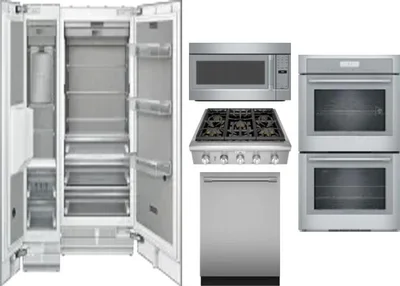 6 Piece Package Includes Refrigerator, Freezer, Cooktop, Wall Oven, Microwave And Dishwasher