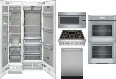 6 Piece Package Includes Refrigerator, Freezer, Cooktop, Wall Oven, Microwave And Dishwasher