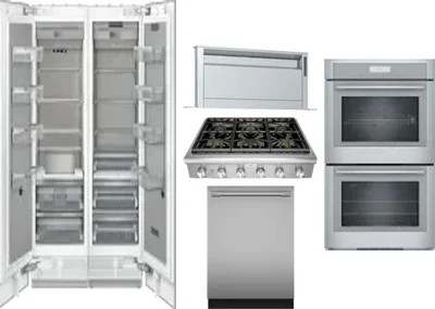 6 Piece Package Includes Refrigerator, Freezer, Cooktop, Wall Oven, Hood And Dishwasher