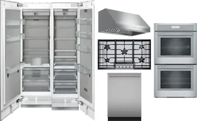 6 Piece Package Includes Refrigerator, Freezer, Cooktop, Wall Oven, Hood And Dishwasher