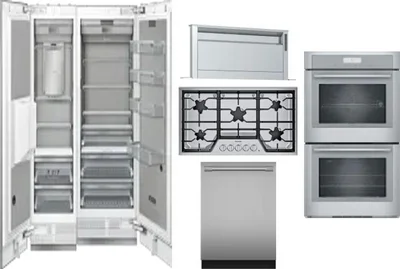6 Piece Package Includes Refrigerator, Freezer, Cooktop, Wall Oven, Hood And Dishwasher