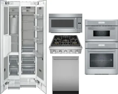 6 Piece Package Includes Refrigerator, Freezer, Cooktop, Wall Oven, Microwave And Dishwasher