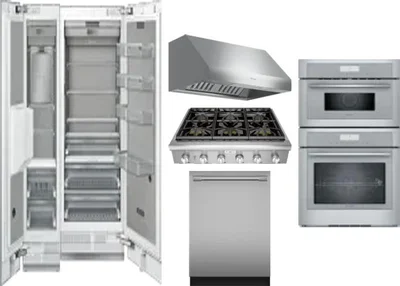6 Piece Package Includes Refrigerator, Freezer, Cooktop, Wall Oven, Hood And Dishwasher
