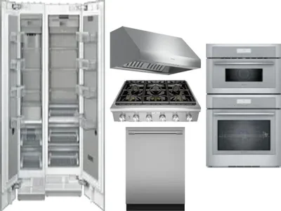 6 Piece Package Includes Refrigerator, Freezer, Cooktop, Wall Oven, Hood And Dishwasher