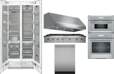 6 Piece Package Includes Refrigerator, Freezer, Cooktop, Wall Oven, Hood And Dishwasher