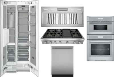 6 Piece Package Includes Refrigerator, Freezer, Cooktop, Wall Oven, Hood And Dishwasher