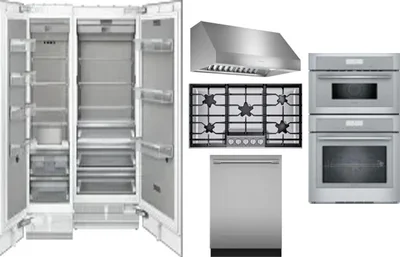 6 Piece Package Includes Refrigerator, Freezer, Cooktop, Wall Oven, Hood And Dishwasher