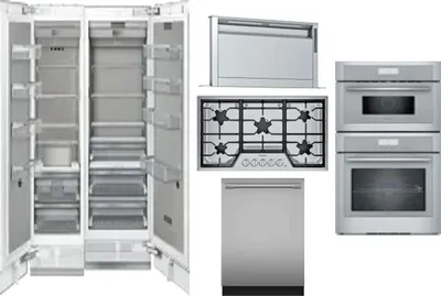 6 Piece Package Includes Refrigerator, Freezer, Cooktop, Wall Oven, Hood And Dishwasher