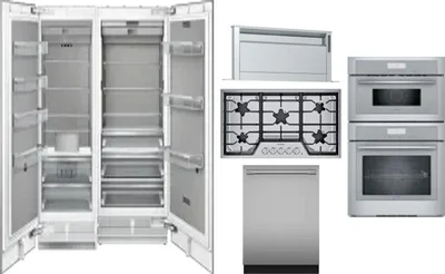 6 Piece Package Includes Refrigerator, Freezer, Cooktop, Wall Oven, Hood And Dishwasher
