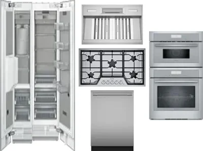 6 Piece Package Includes Refrigerator, Freezer, Cooktop, Wall Oven, Hood And Dishwasher