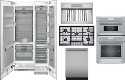 6 Piece Package Includes Refrigerator, Freezer, Cooktop, Wall Oven, Hood And Dishwasher