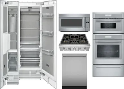 6 Piece Package Includes Refrigerator, Freezer, Cooktop, Wall Oven, Microwave And Dishwasher