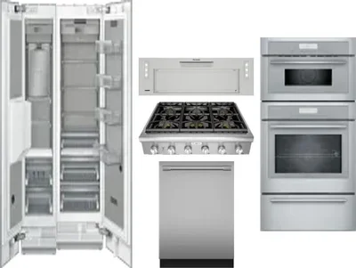 6 Piece Package Includes Refrigerator, Freezer, Cooktop, Wall Oven, Hood And Dishwasher