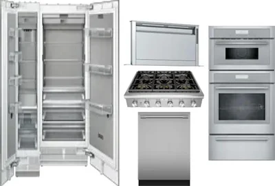 6 Piece Package Includes Refrigerator, Freezer, Cooktop, Wall Oven, Hood And Dishwasher