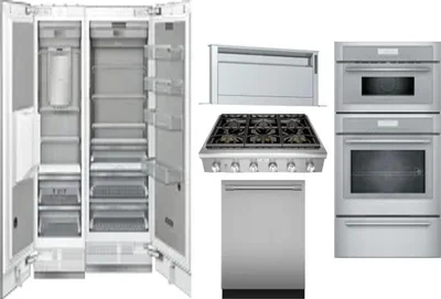 6 Piece Package Includes Refrigerator, Freezer, Cooktop, Wall Oven, Hood And Dishwasher