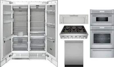 6 Piece Package Includes Refrigerator, Freezer, Cooktop, Wall Oven, Hood And Dishwasher