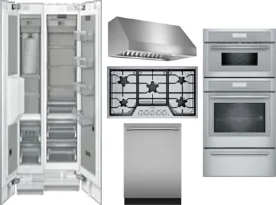 6 Piece Package Includes Refrigerator, Freezer, Cooktop, Wall Oven, Hood And Dishwasher