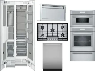 6 Piece Package Includes Refrigerator, Freezer, Cooktop, Wall Oven, Hood And Dishwasher
