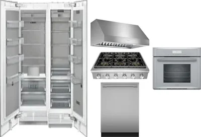 6 Piece Package Includes Refrigerator, Freezer, Cooktop, Wall Oven, Hood And Dishwasher