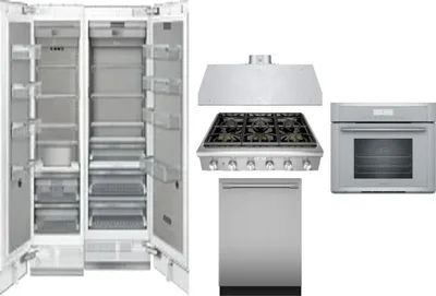 6 Piece Package Includes Refrigerator, Freezer, Cooktop, Wall Oven, Hood And Dishwasher