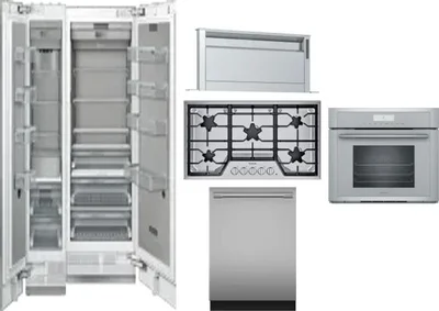 6 Piece Package Includes Refrigerator, Freezer, Cooktop, Wall Oven, Hood And Dishwasher