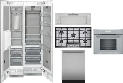 6 Piece Package Includes Refrigerator, Freezer, Cooktop, Wall Oven, Hood And Dishwasher