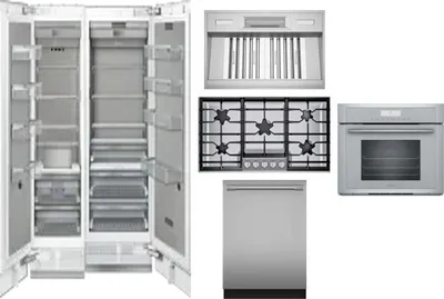 6 Piece Package Includes Refrigerator, Freezer, Cooktop, Wall Oven, Hood And Dishwasher