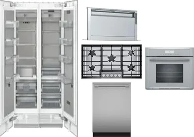 6 Piece Package Includes Refrigerator, Freezer, Cooktop, Wall Oven, Hood And Dishwasher