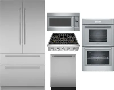 5 Piece Package Includes Refrigerator, Cooktop, Wall Oven, Microwave And Dishwasher