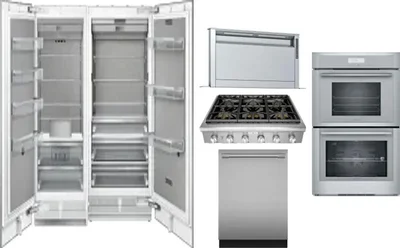 6 Piece Package Includes Refrigerator, Freezer, Cooktop, Wall Oven, Hood And Dishwasher