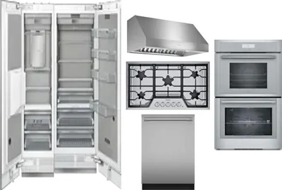 6 Piece Package Includes Refrigerator, Freezer, Cooktop, Wall Oven, Hood And Dishwasher