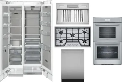 6 Piece Package Includes Refrigerator, Freezer, Cooktop, Wall Oven, Hood And Dishwasher