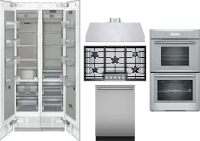 6 Piece Package Includes Refrigerator, Freezer, Cooktop, Wall Oven, Hood And Dishwasher