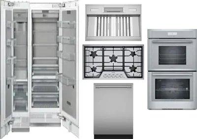 6 Piece Package Includes Refrigerator, Freezer, Cooktop, Wall Oven, Hood And Dishwasher