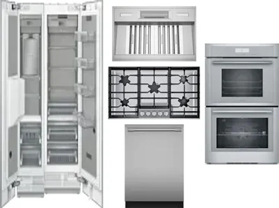 6 Piece Package Includes Refrigerator, Freezer, Cooktop, Wall Oven, Hood And Dishwasher
