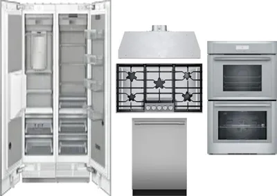 6 Piece Package Includes Refrigerator, Freezer, Cooktop, Wall Oven, Hood And Dishwasher