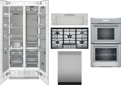 6 Piece Package Includes Refrigerator, Freezer, Cooktop, Wall Oven, Hood And Dishwasher