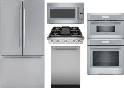5 Piece Package Includes Refrigerator, Cooktop, Wall Oven, Microwave And Dishwasher