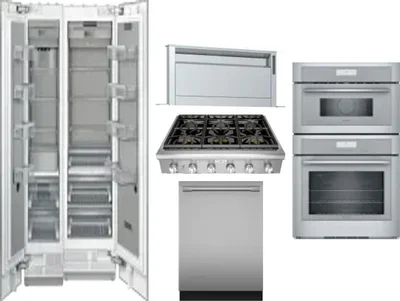 6 Piece Package Includes Refrigerator, Freezer, Cooktop, Wall Oven, Hood And Dishwasher