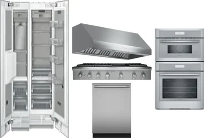 6 Piece Package Includes Refrigerator, Freezer, Cooktop, Wall Oven, Hood And Dishwasher